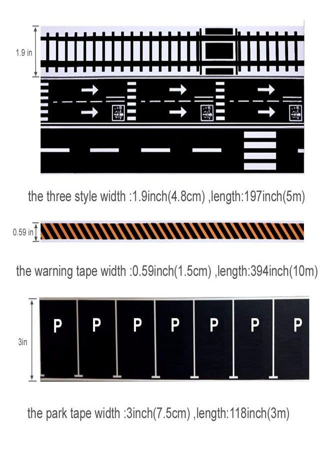 dspitwod Road Tape for Toy Cars & Trains Black Track 3 Rolls Road Tape 197 inch by 1.9 inch, Packing Traffic Signs Stick to Floors and Walls, Quick Cleanup, for Kids Car Play Gift - Image 3